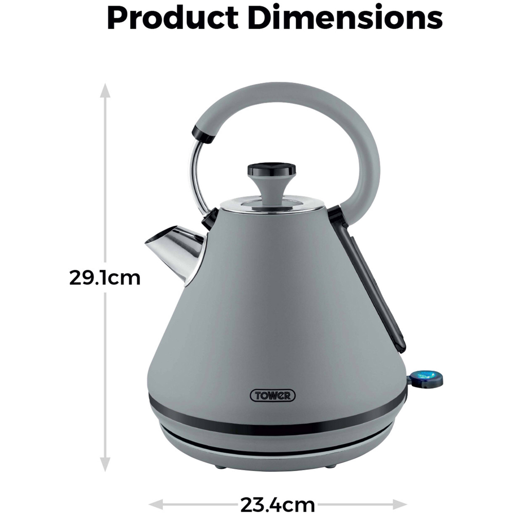 Tower Sera T10079GRY Grey 1.7L Pyramid Kettle Image 9