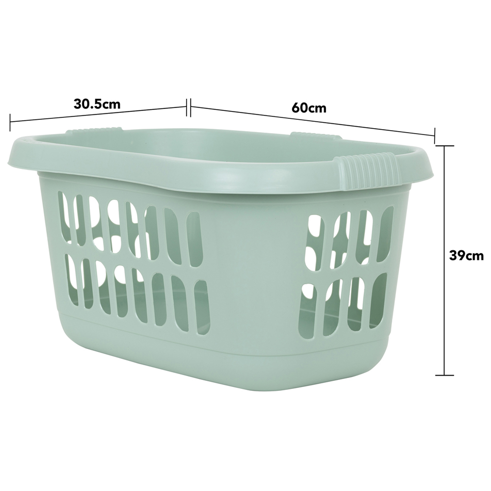 2 x Wham Casa Plastic Hipster Laundry Basket Sage Image 5