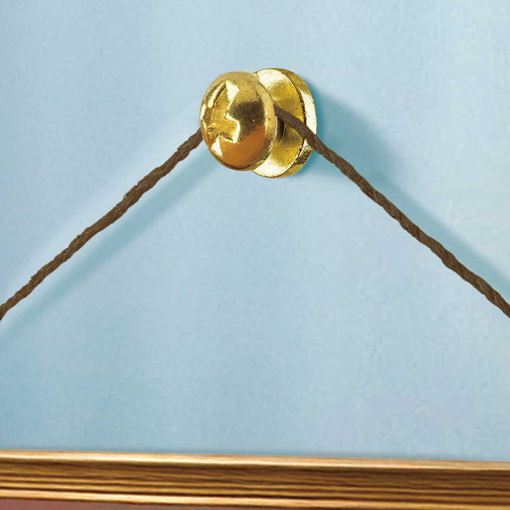 Avilo Brass-Plated Zinc Robust Picture Hanging Screw 20 Pack Image 2