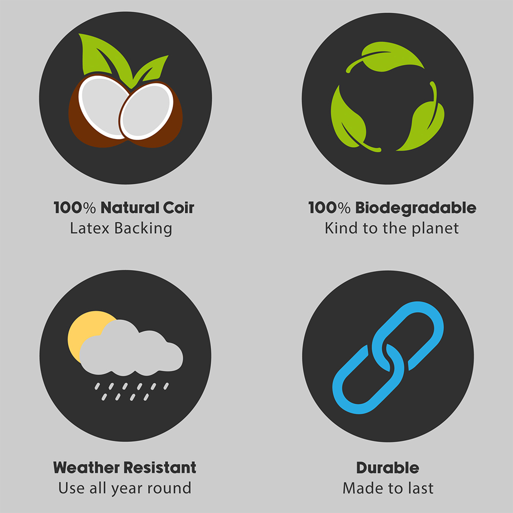 JVL Latex Backed Coir Santa Entrance Doormat 40 x 58cm Image 8