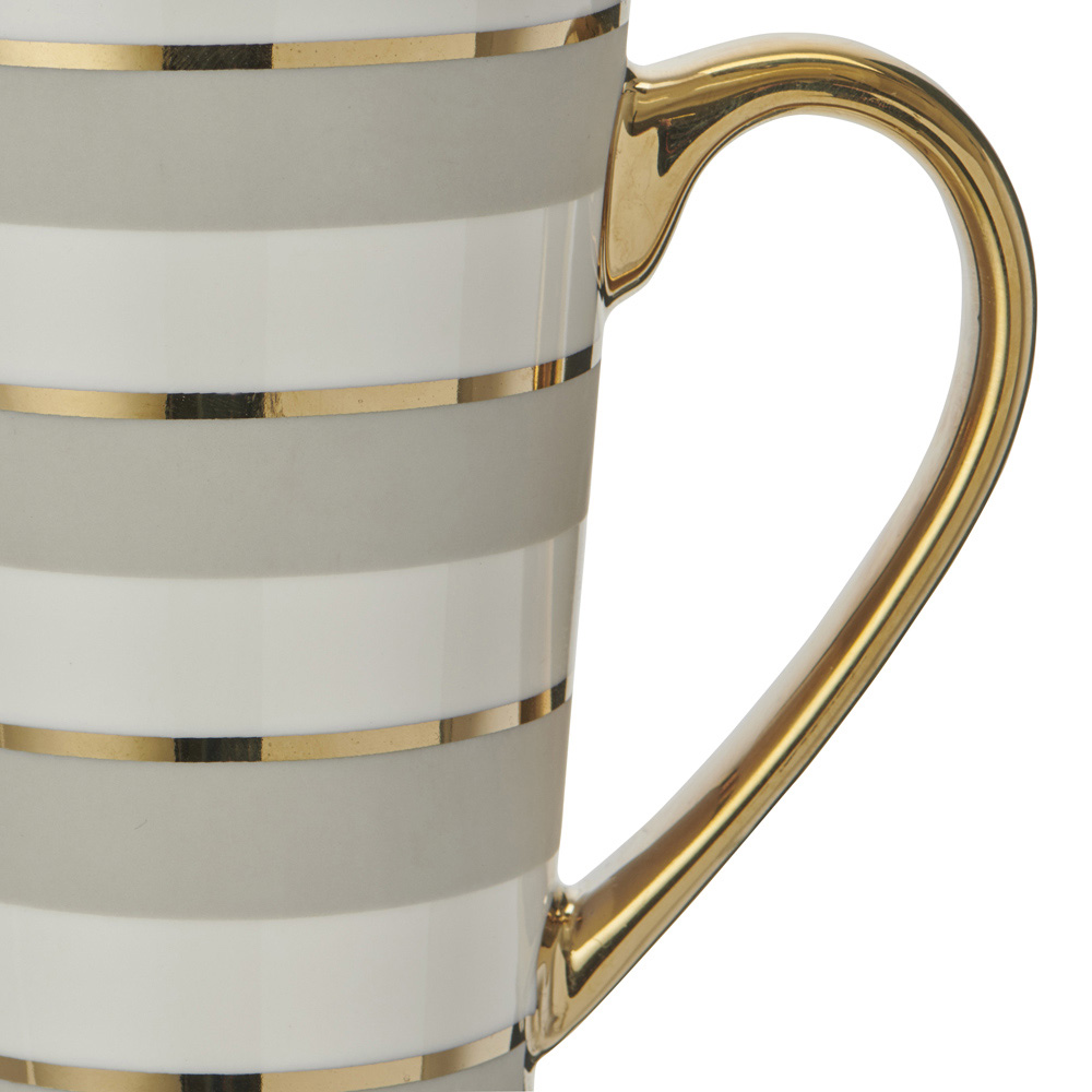 Wilko Hotel Chic Metalic Stripe Latte Mug Image 3