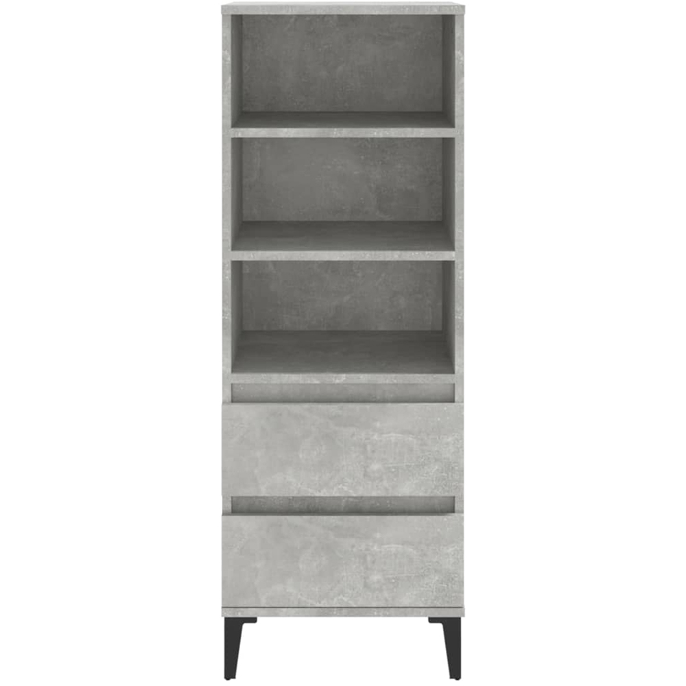 vidaXL 2 Drawer 3 Shelf Concrete Grey Highboard Image 3