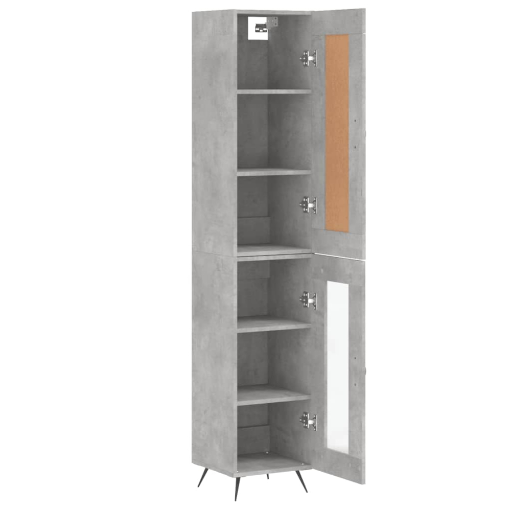 vidaXL 2 Door Concrete Grey Highboard Image 4
