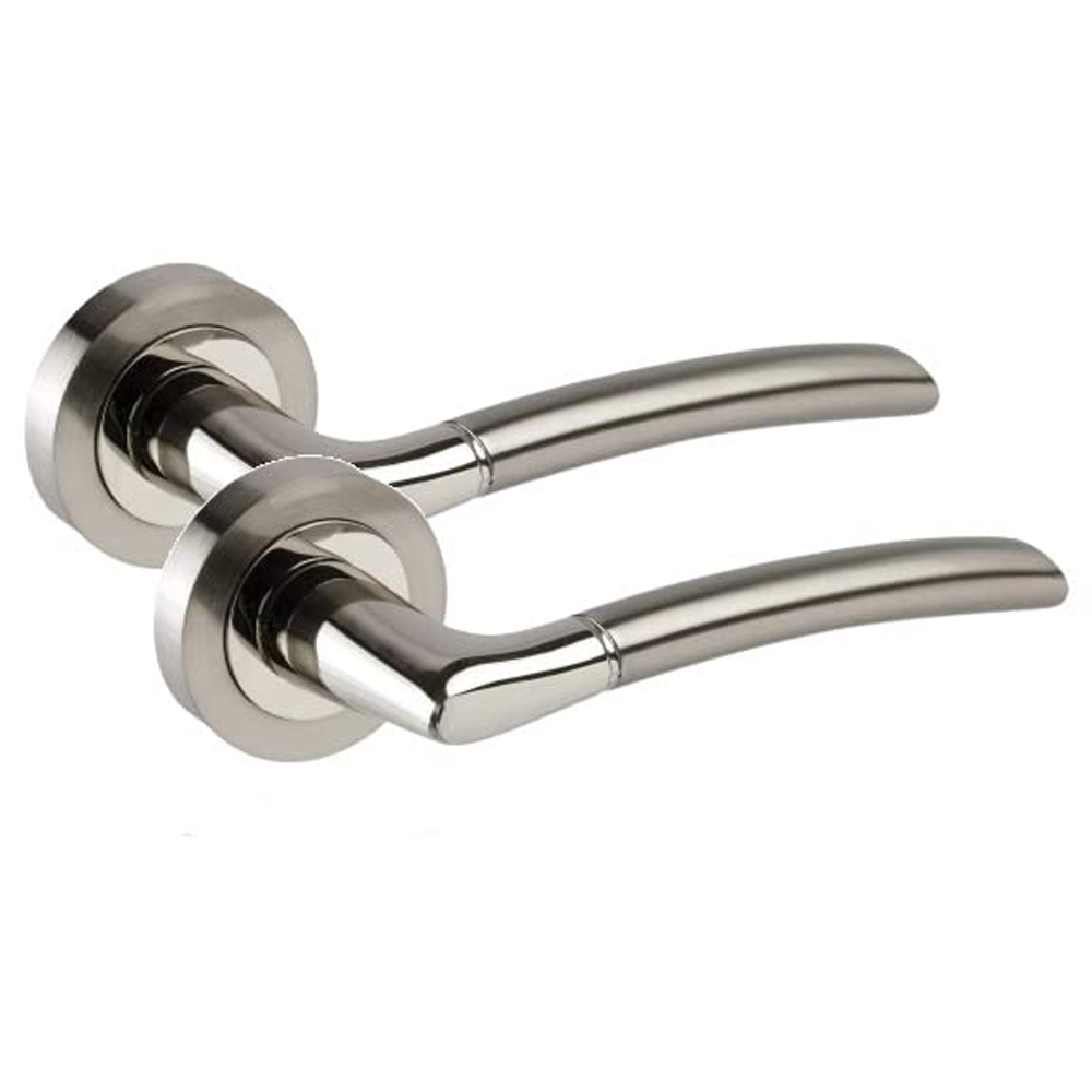 Golden Grace Duo Chrome Indiana Modern Door Handle Set 4 Pack Image 3