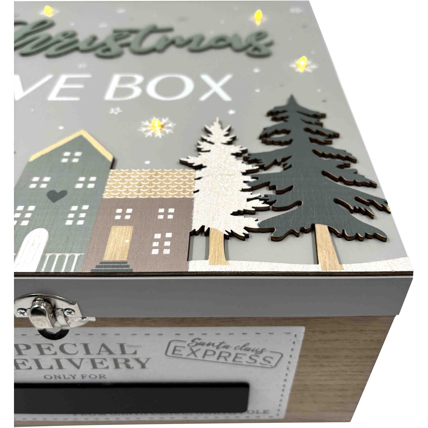LED Christmas Eve Box - Grey | Wilko