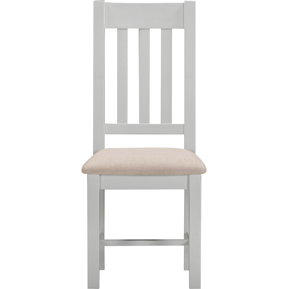 Seconique Windsor Sey of 2 Pebble Grey and Oat Fabric Slatted Dining Chair Image 5