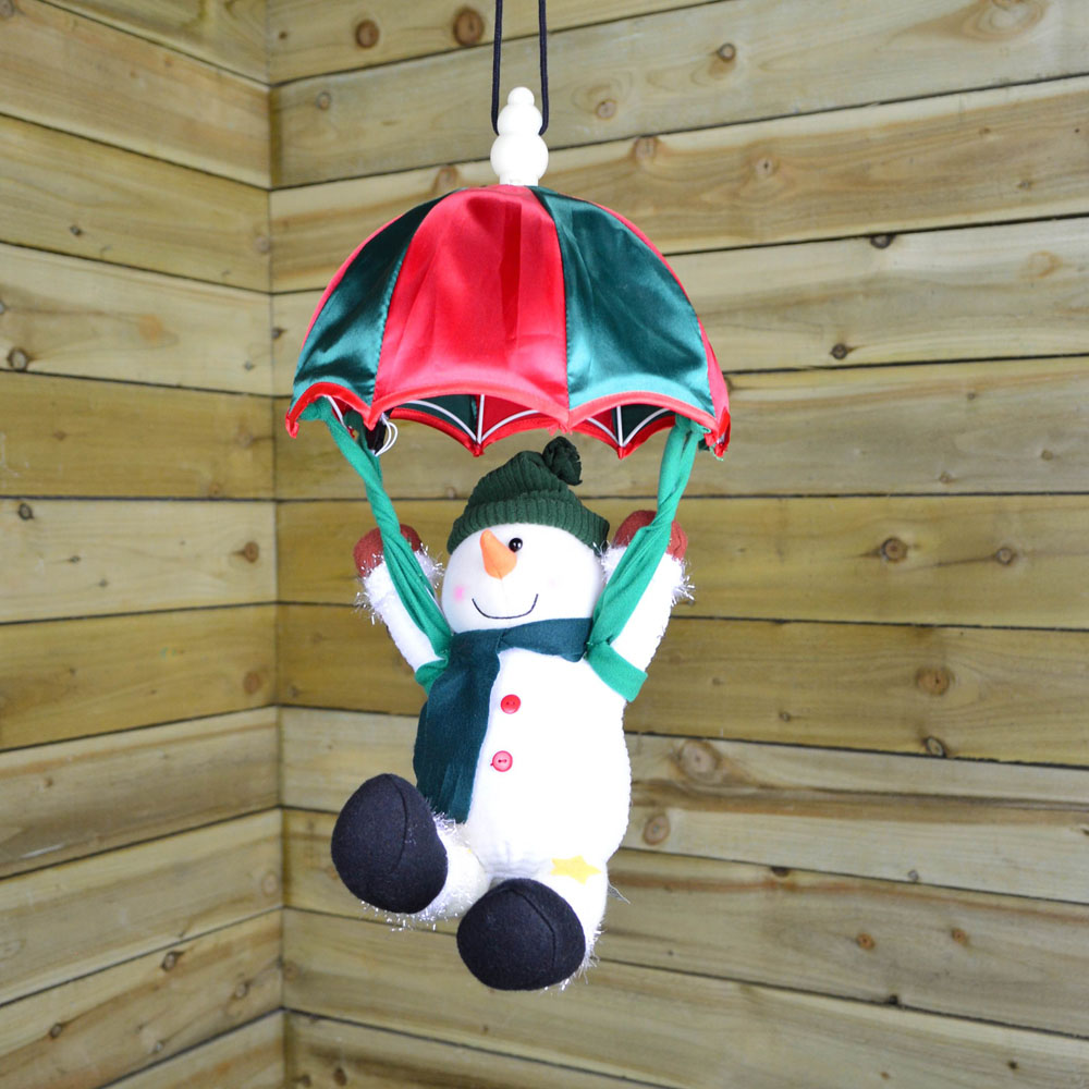 Premier Animated and Musical Parachuting Snowman Christmas Decoration 45cm Image 3