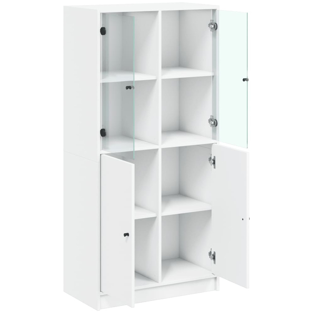 vidaXL 4 Door White Glass Highboard Image 6