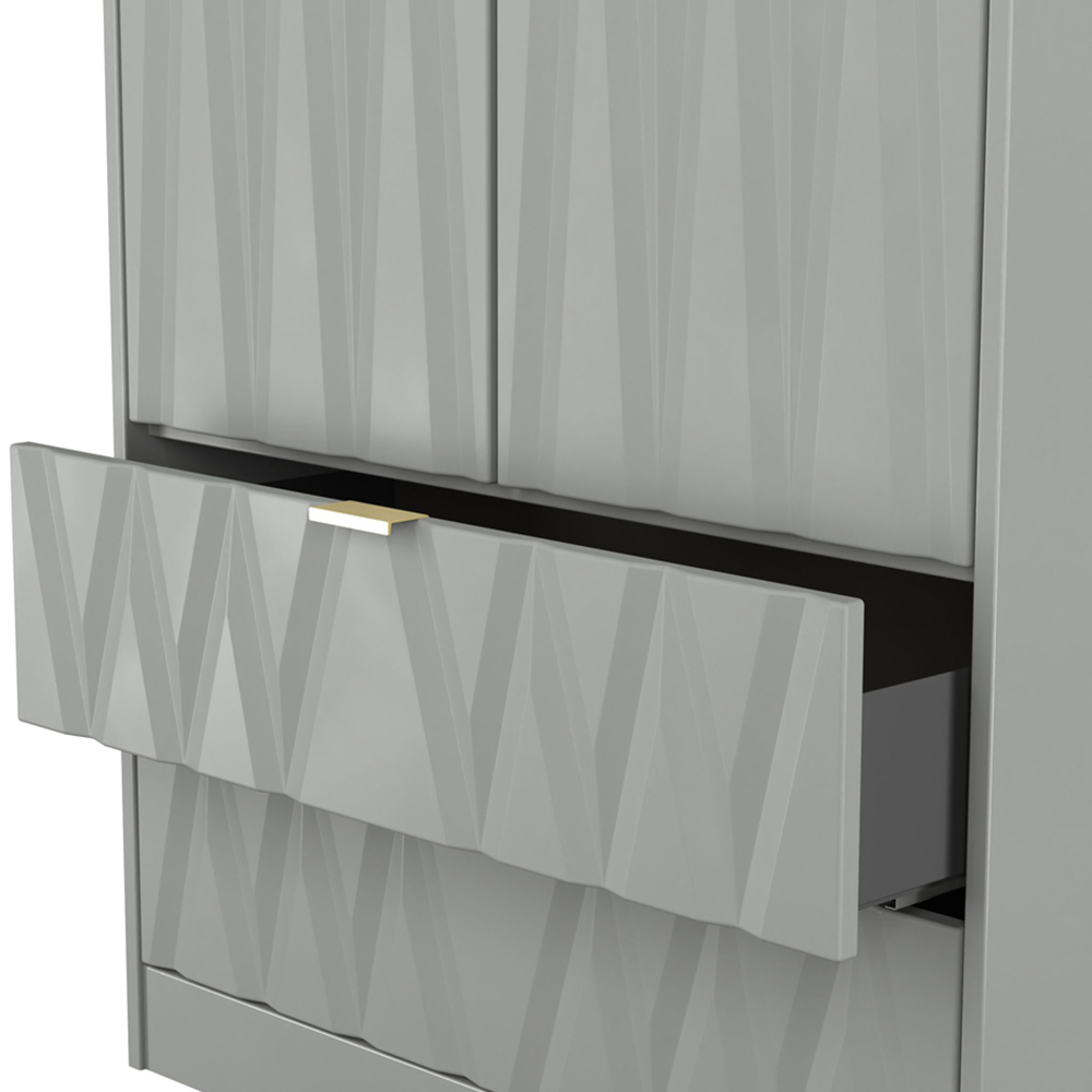 Crowndale Diamond 2 Door 2 Drawer Dusk Grey Tall Wardrobe Ready Assembled Image 7