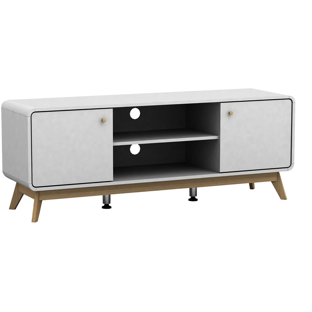 Loft24 Cassie 2 Door 2 Shelf White TV Stand Image 2