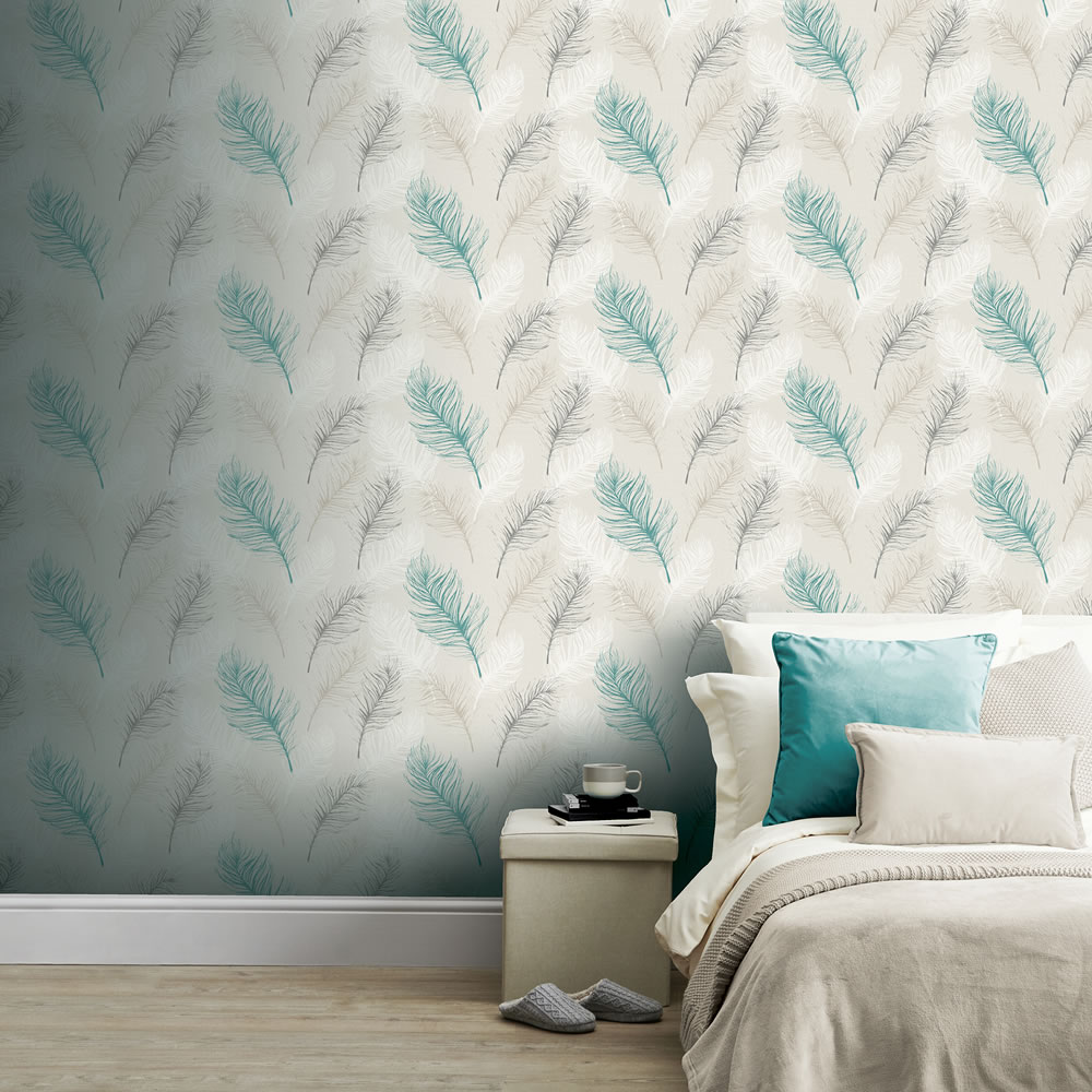 Arthouse Whisper Teal Wallpaper Image 2