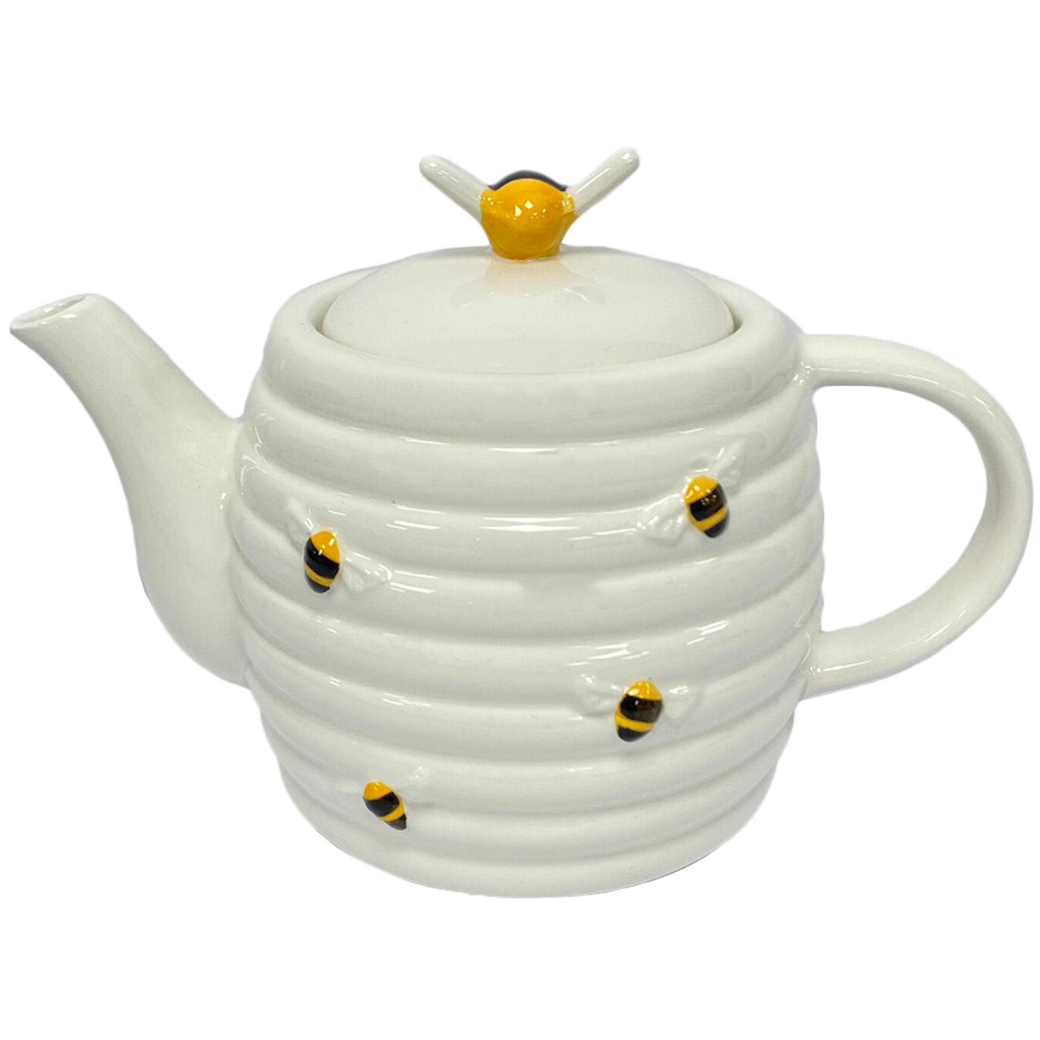 White Honey Bees Teapot Image