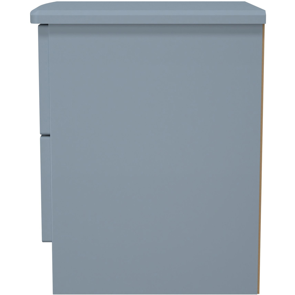 Crowndale Camden 2 Drawer Denim Blue Compact Bedside Cabinet Ready Assembled Image 4