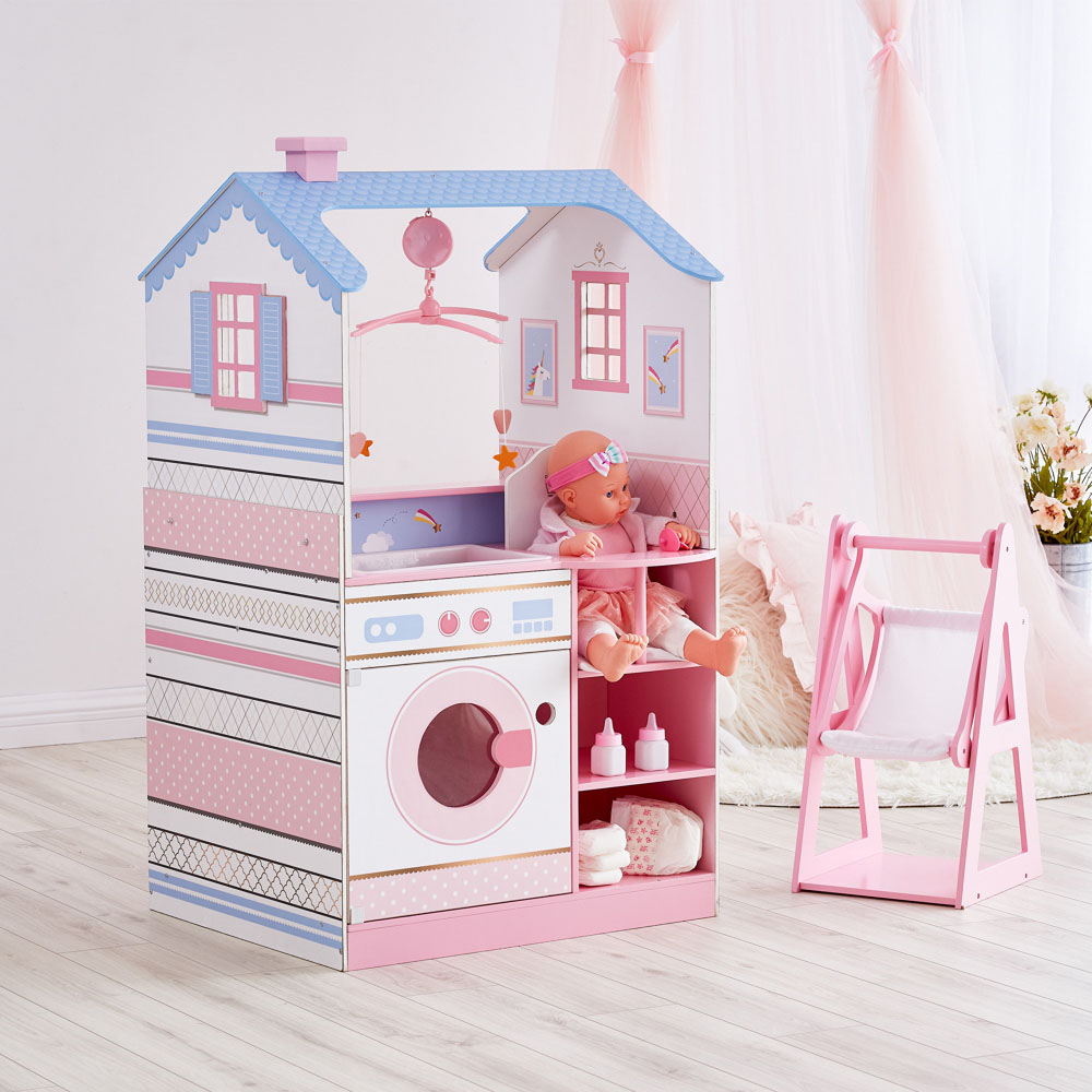 Teamson Kids Olivia's Little World White and Gold Classic Doll Changing Station Dollhouse Image 2