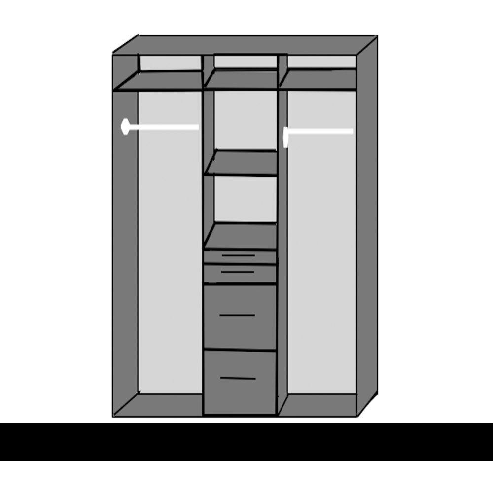 TJ'S Diver 3 Door 4 Drawer White Wardrobe Image 3