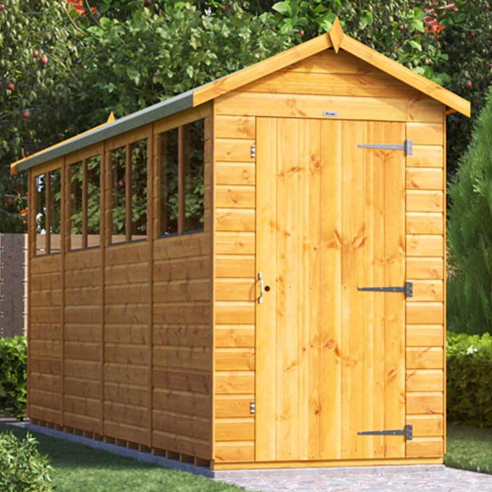 Power Sheds 16 x 4ft Apex Wooden Shed with Window Image 2