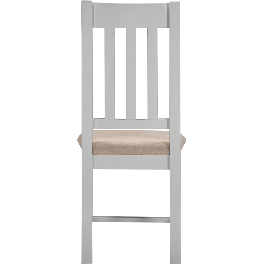 Seconique Windsor Sey of 2 Pebble Grey and Oat Fabric Slatted Dining Chair Image 3