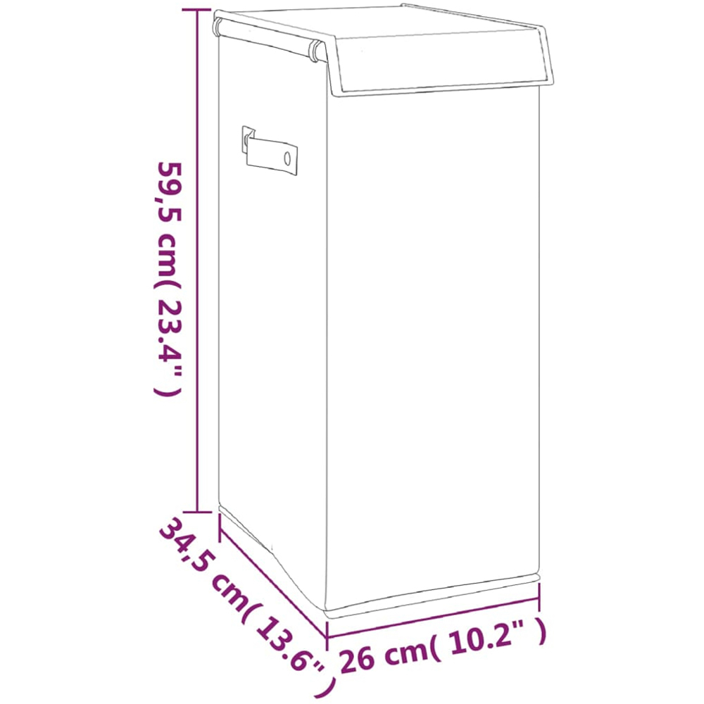 vidaXL Grey Faux Linen Foldable Laundry Hamper with Mesh Bag 59.5 x 26 x 34.5cm Image 5