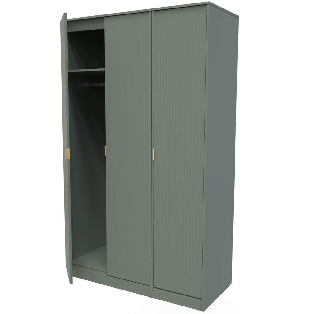 Crowndale 3 Door Reed Green Wardrobe Ready Assembled Image 4