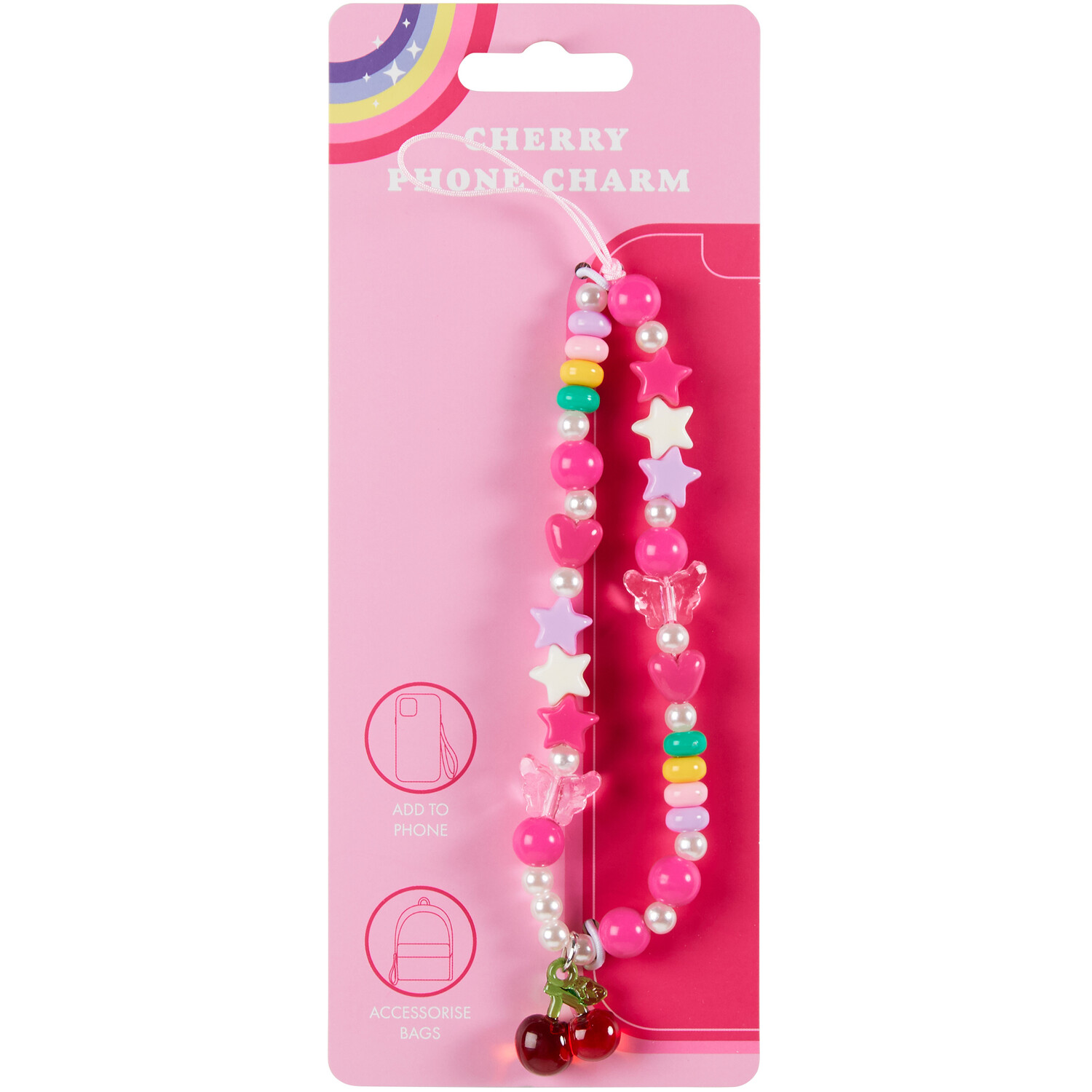 Cherry Phone Charm - Pink Image 1