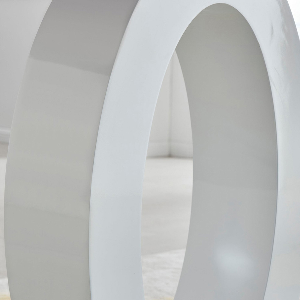 Furniturebox Lucia Valera 6 Seater Round Dining Set Grey Gloss Cappuccino and Chrome Image 6