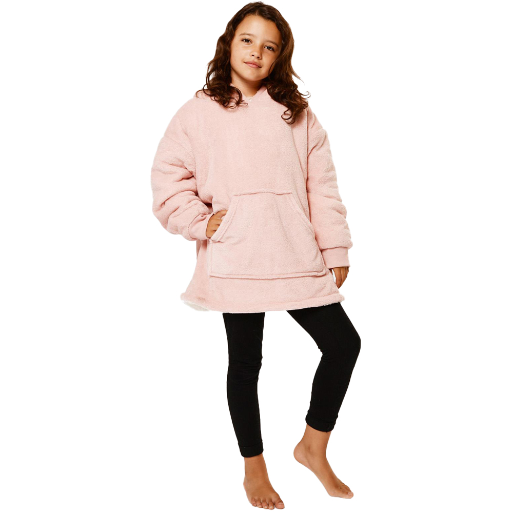 Sienna Blush Soft Sherpa Oversized Wearable Hoodie Blanket Image 1