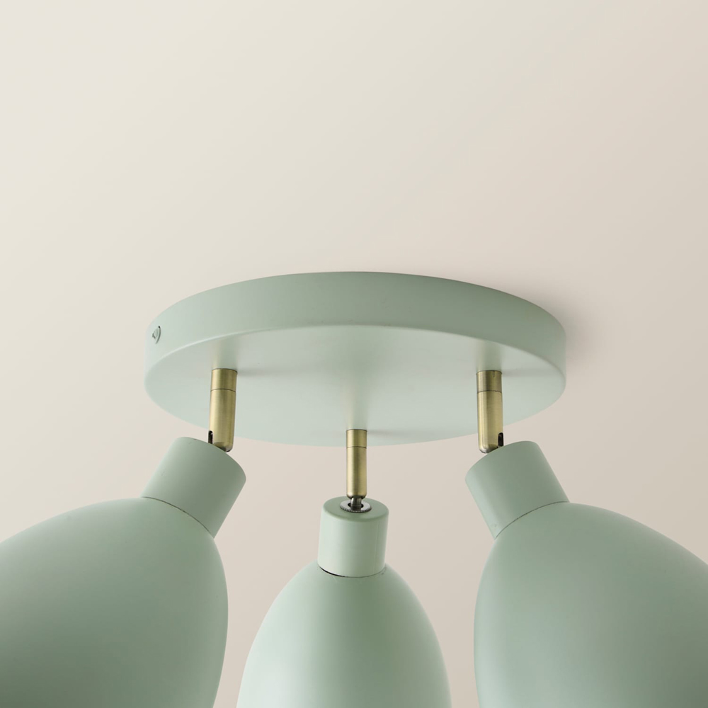 ValueLights Millie 3 Way Sage Green Scallop Shade Adjustable Round Spot Ceiling Light with Bulb Image 3