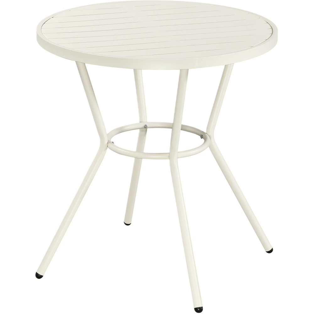 Core Products 2 Seater White Sunray Design Round Plastic Table Garden Bistro Set Image 4