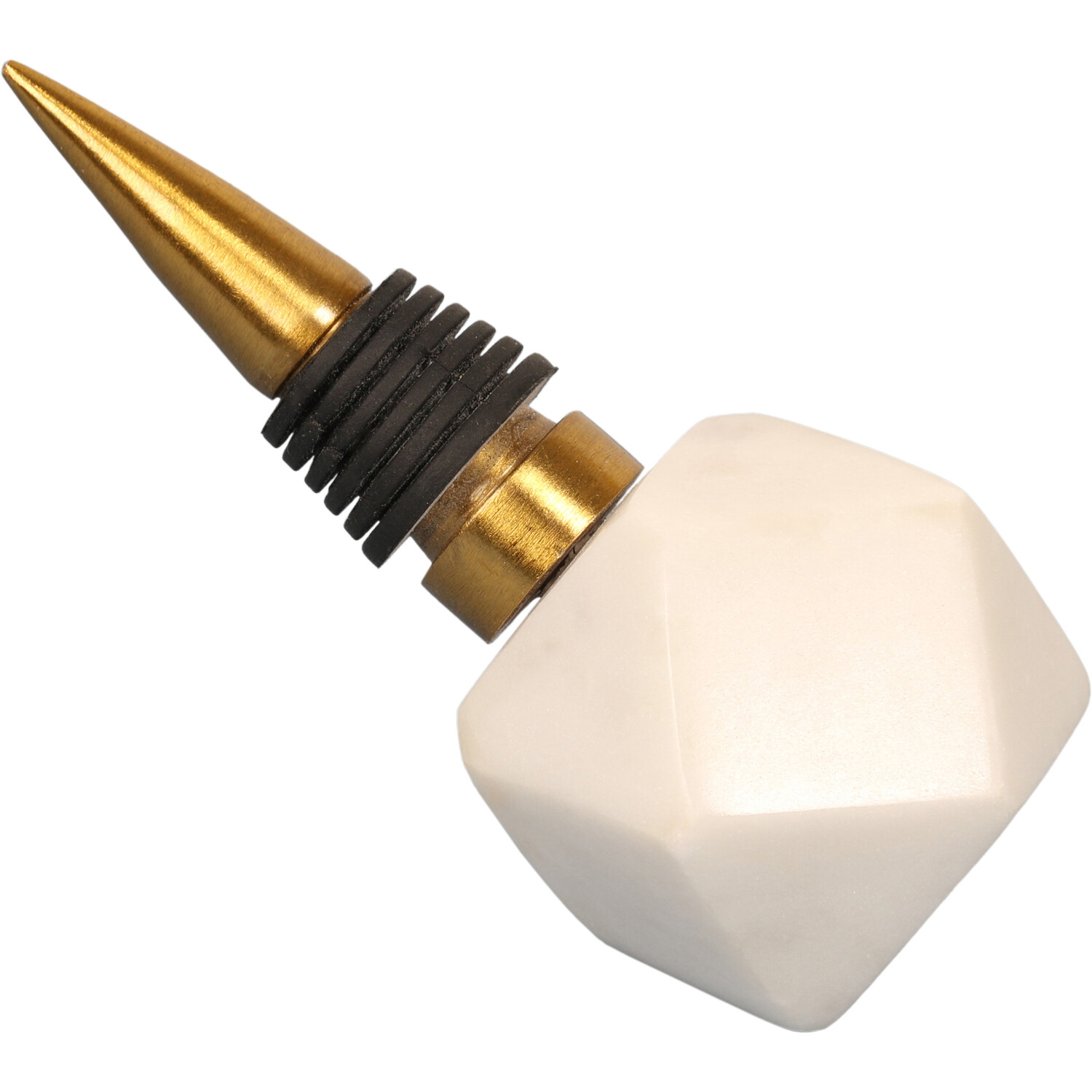 Marble Bottle Stop with Gold Finish Image 4