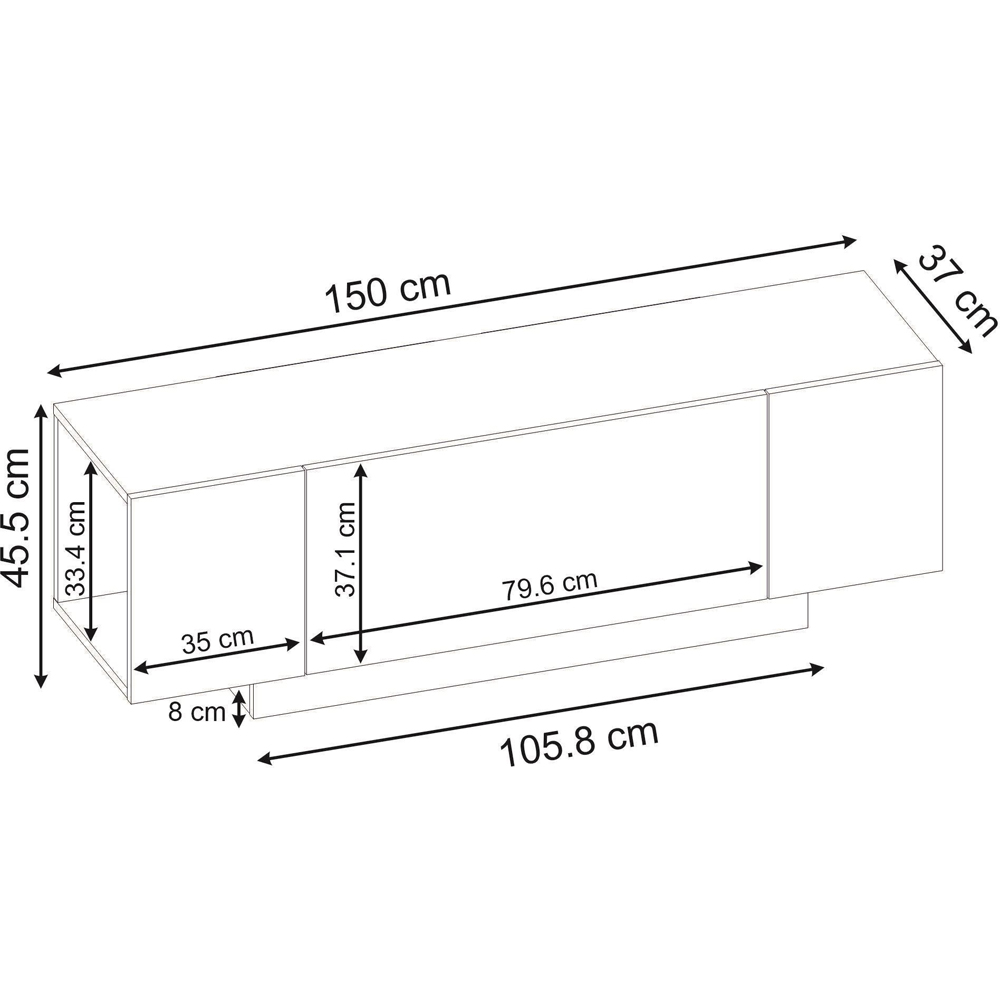 Decortie Victor Single Flip Down Door Sandstone TV Unit Image 8
