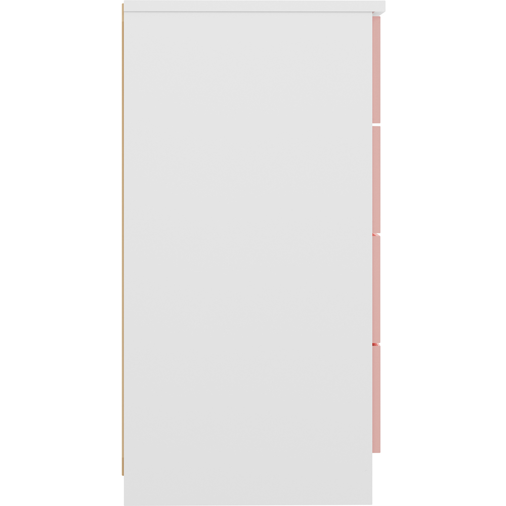 Seconique Denver 4 Drawer White and Pink Gloss Storage Chest Image 6