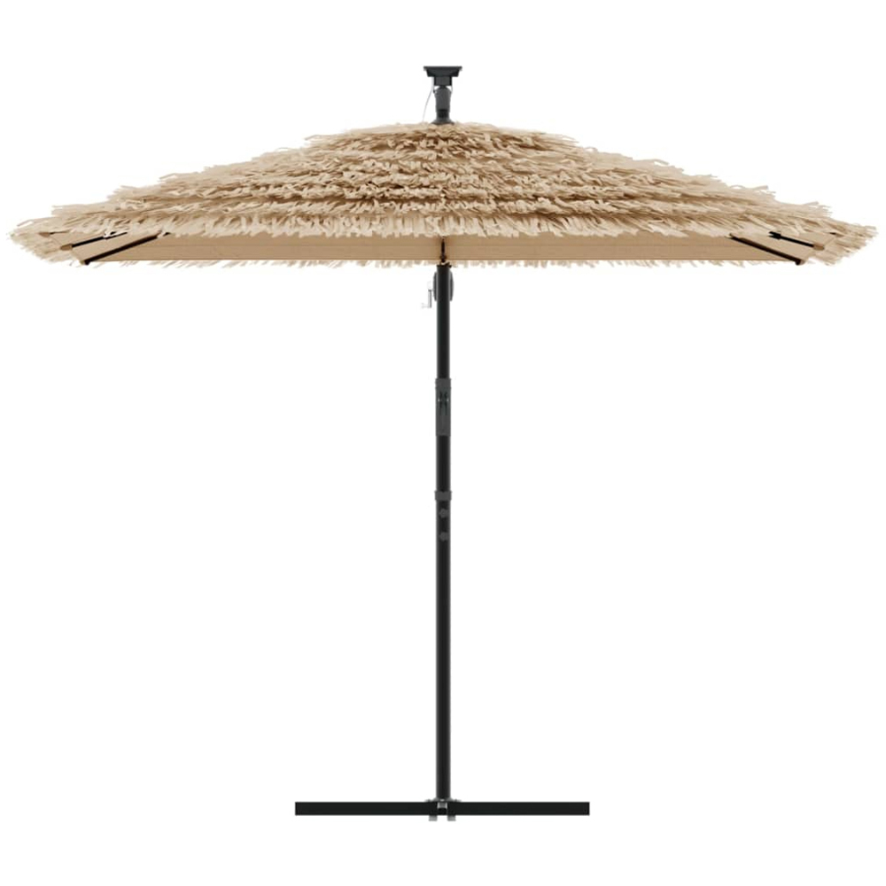 vidaXL Brown Straw Top Cantilever Parasol with Steel Pole 2.6m Image 2