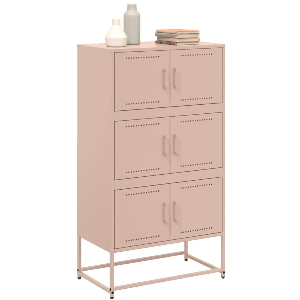 vidaXL 6 Door Pink Industrial Metal Sideboard Image 3