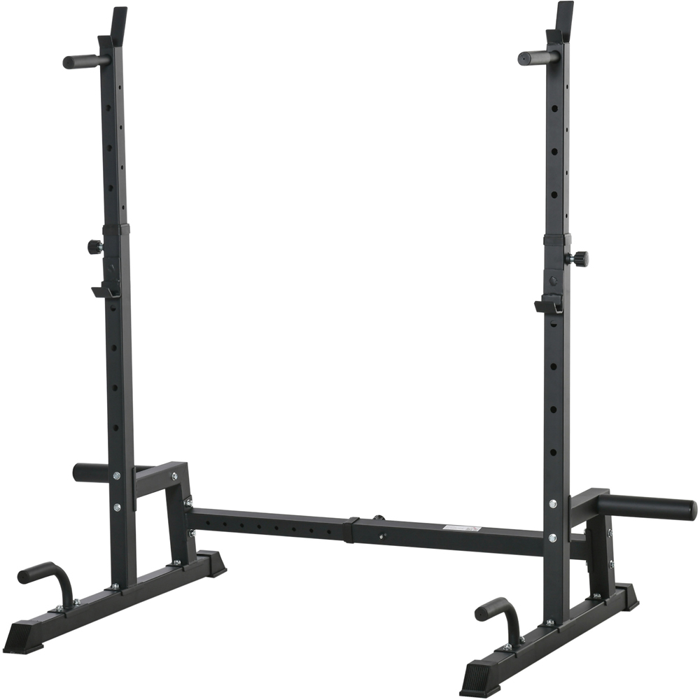HOMCOM Black Multi Function Barbell Squat Rack Stand Image 1