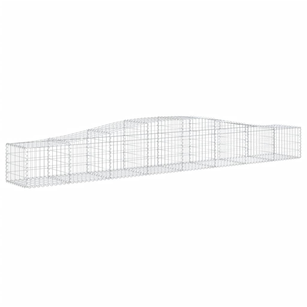 vidaXL Silver Galvanised Iron Arched Gabion Basket 400 x 50 x 40/60cm 9 Pack Image 1