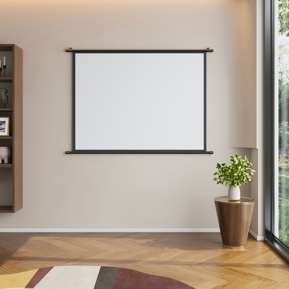 Living and Home 4:3 Manual Roll-Up Portable Projector Screen 60 inch Image 3