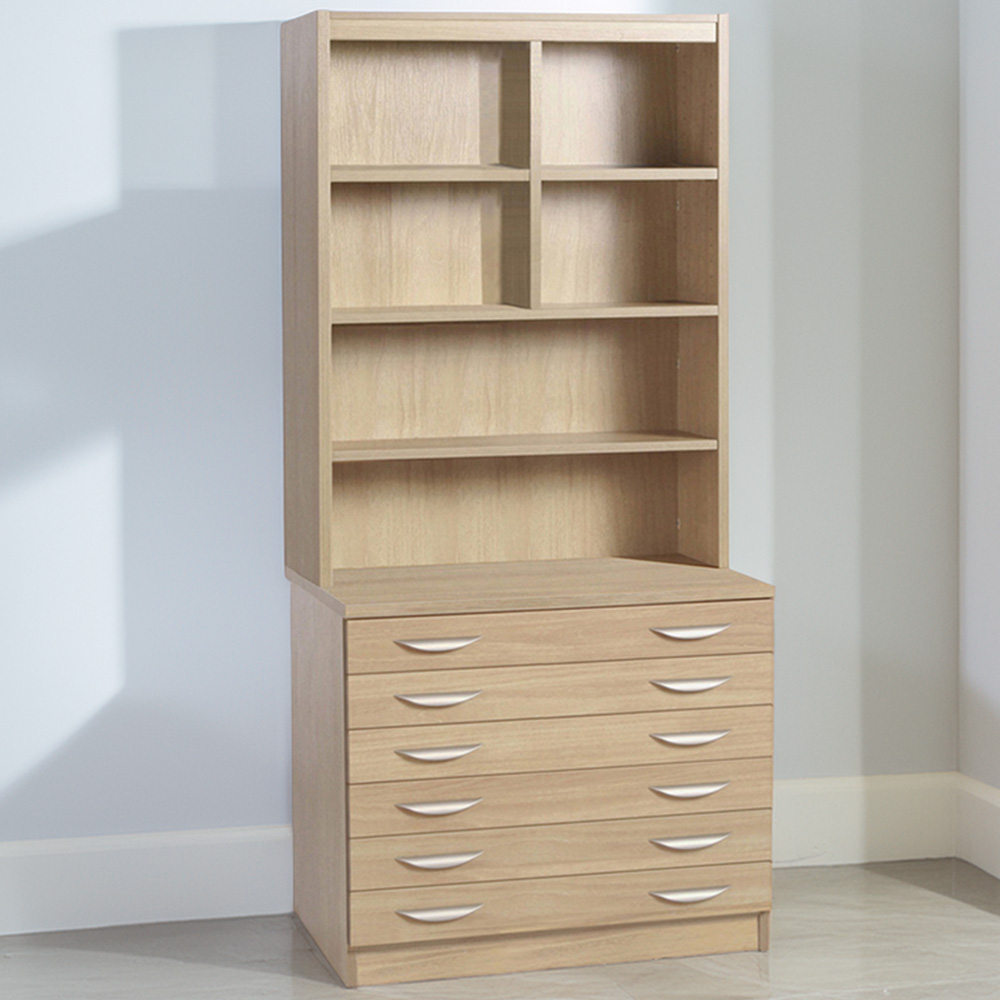 R White Cabinets 6 Drawer 6 Shelf Brown A2 Plan Chest of Drawers with Hutch Image 1