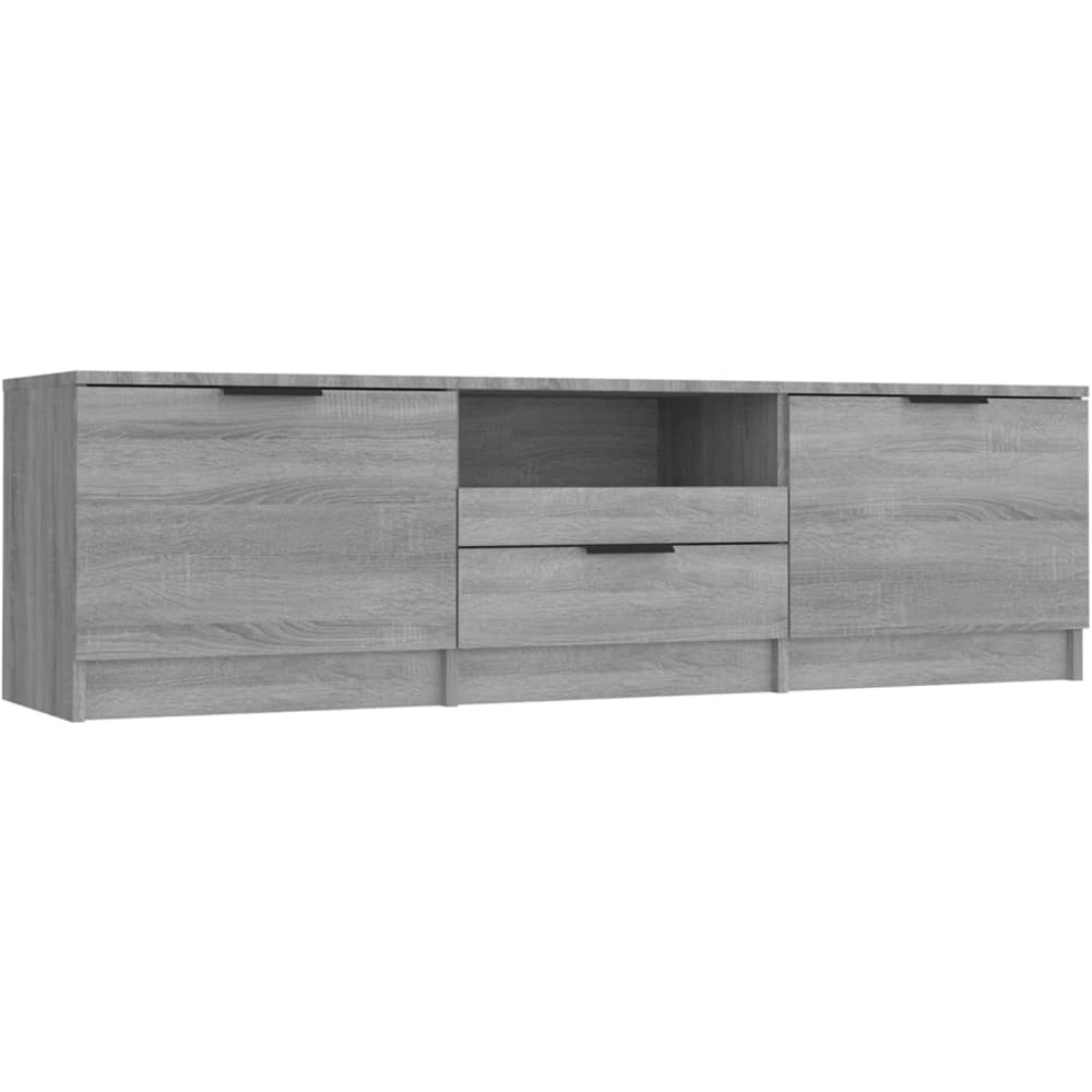 vidaXL 2 Door Single Drawer Single Shelf Grey Sonoma TV Cabinet Image 2