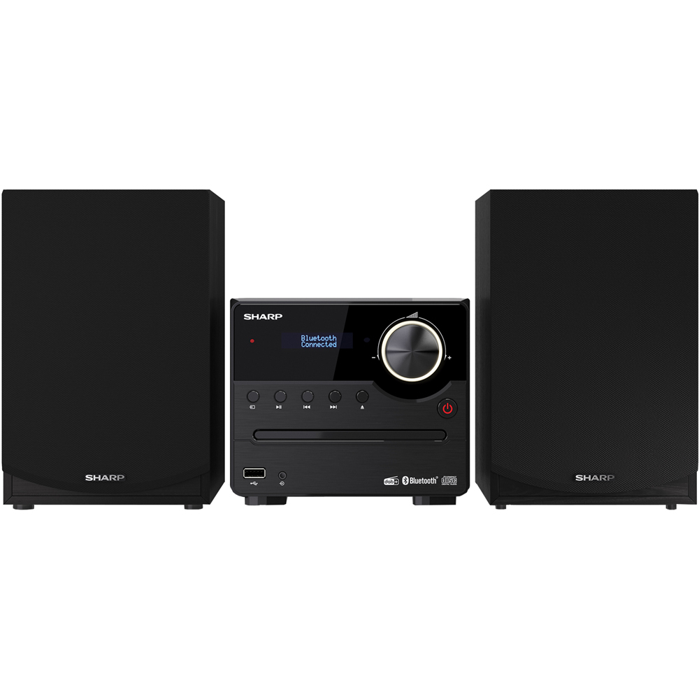 Sharp Black Hi Fi Bluetooth Micro Music System Image 1