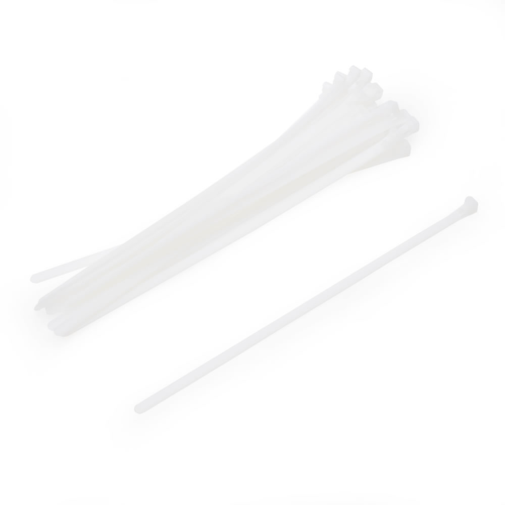 Wilko 20 pack 295mm Releasable White Cable Ties Image