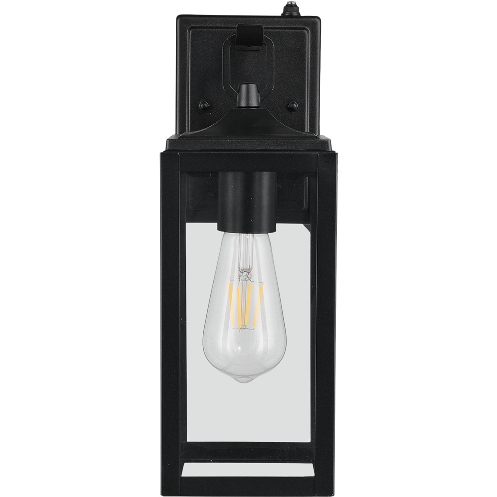Living and Home Black Tempered Glass Shade Outdoor Sensor Wall Lamp Image 3