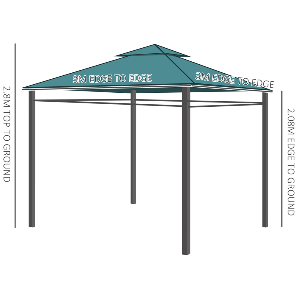 Outsunny 3 x 3m Marquee Canopy Patio Gazebo Image 6