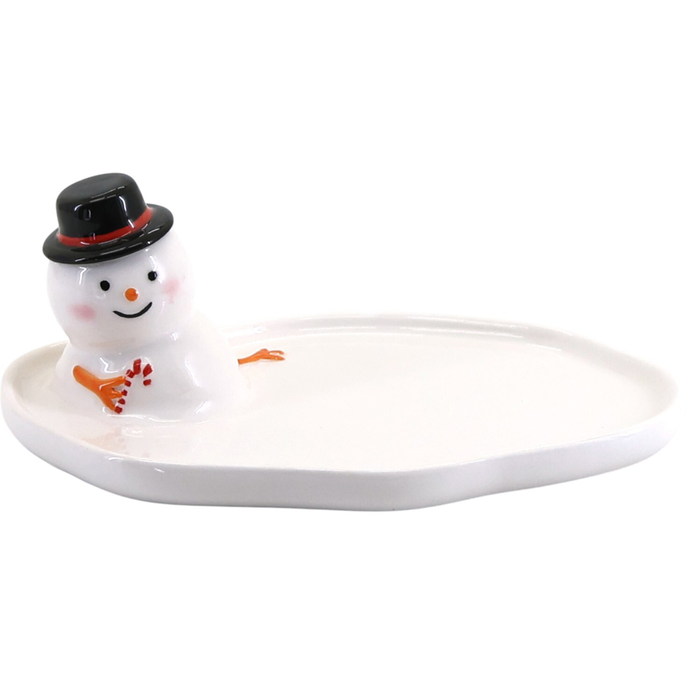 Jolly Snowman Soap Dish White Image 1