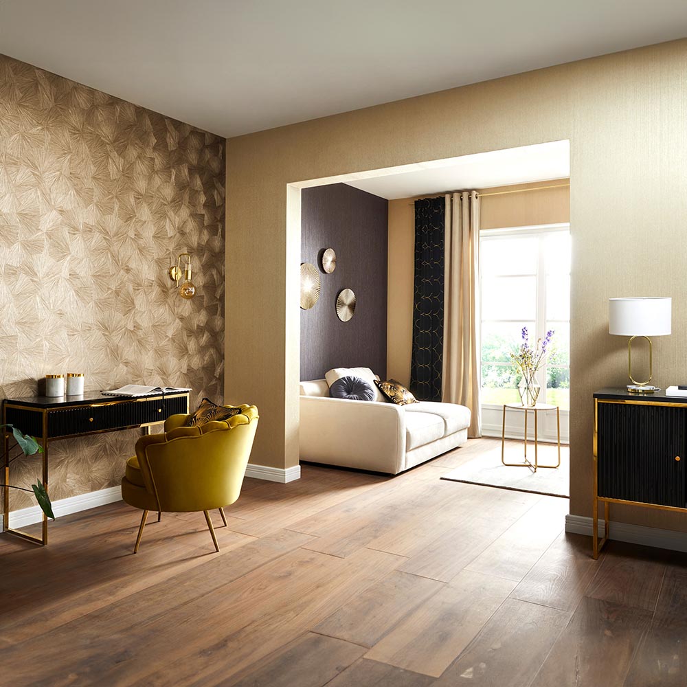 Erismann Striking Designer Japandi Gold Vinyl Wallpaper Image 4
