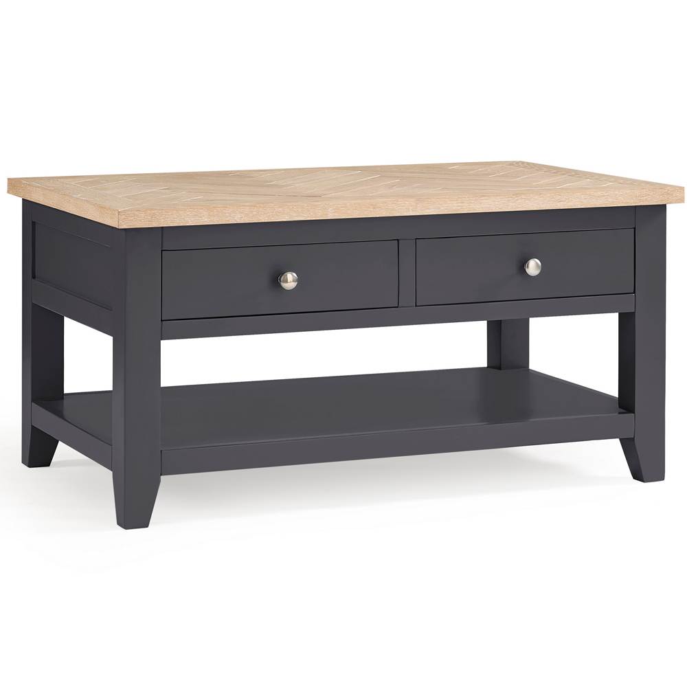 Julian Bowen Bordeaux 2 Drawer Dark Grey Coffee Table Image 2