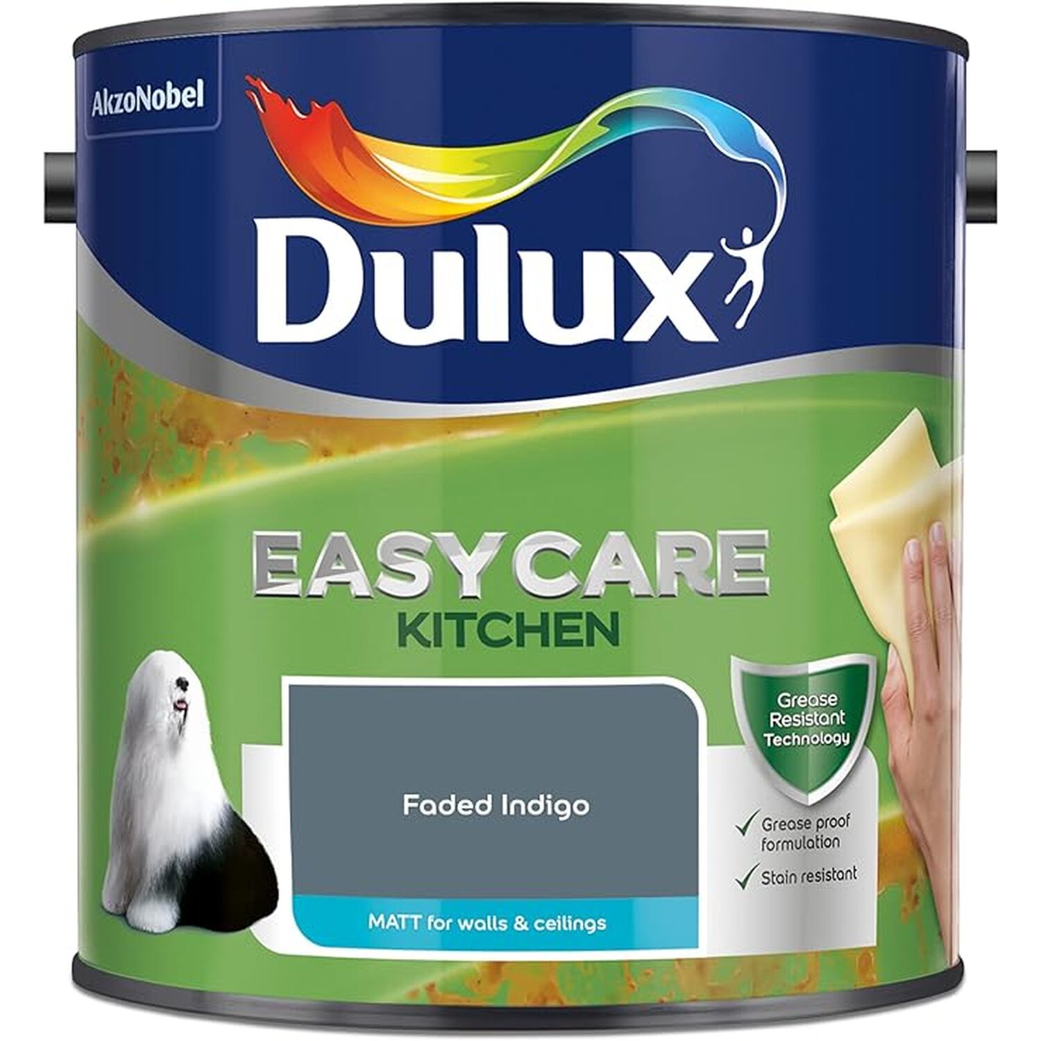 Dulux Easycare Kitchen Faded Indigo Matt Emulsion Paint 2.5L Image 2