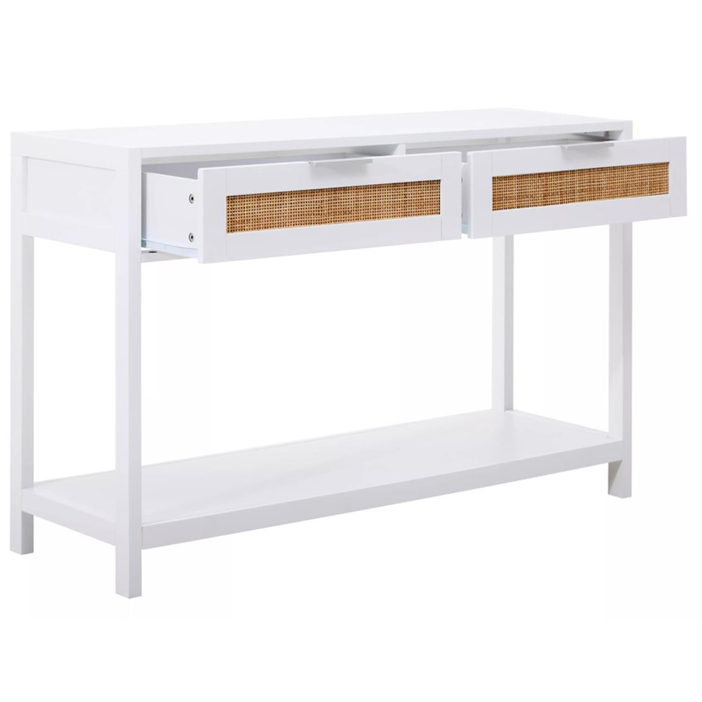 Interiors by Premier Sherman 2 Drawer White Console Table Image 4