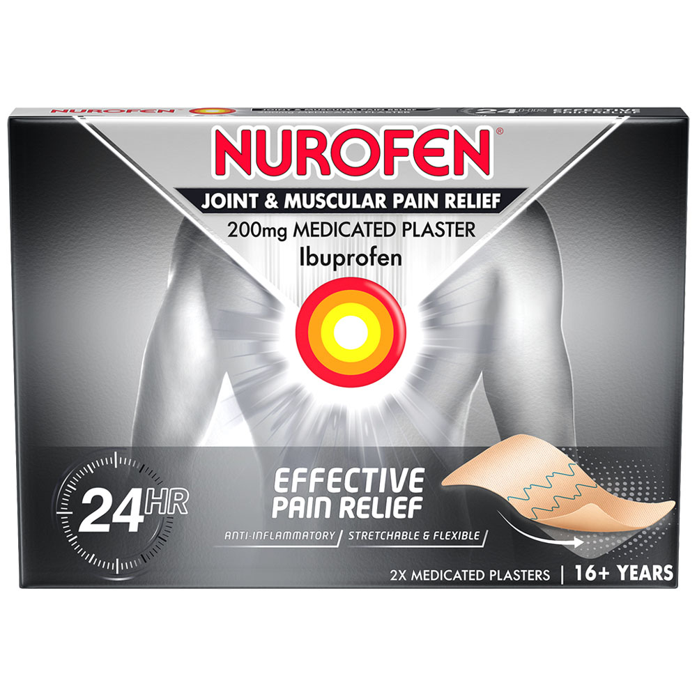 Nurofen Joint and Muscular Pain Relief Medicated Plaster 2 Plasters Image 1
