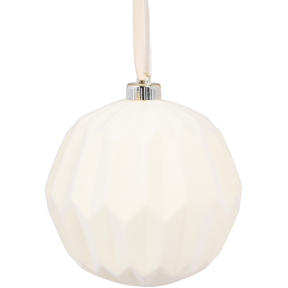 Pack of 3 XL Sage and Cream Baubles Image 3
