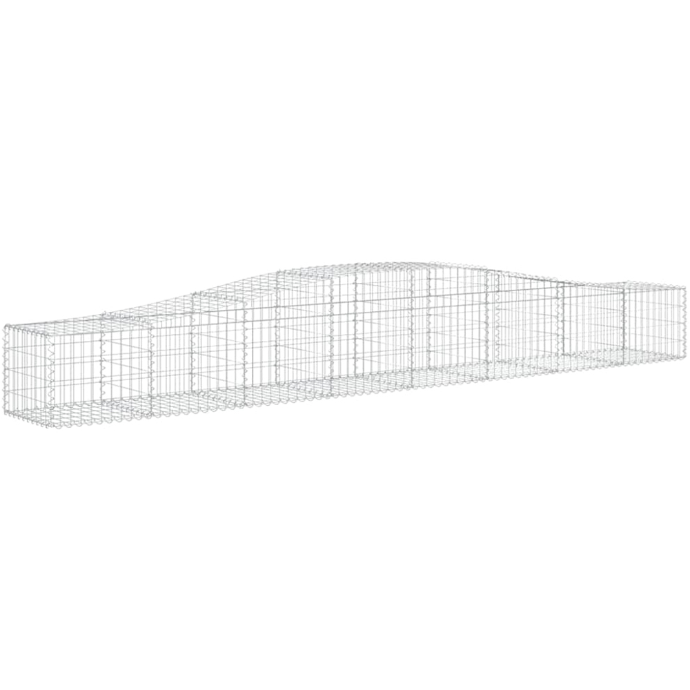 vidaXL Silver Galvanised Iron Arched Gabion Basket 400 x 50 x 40/60cm 4 Pack Image 1